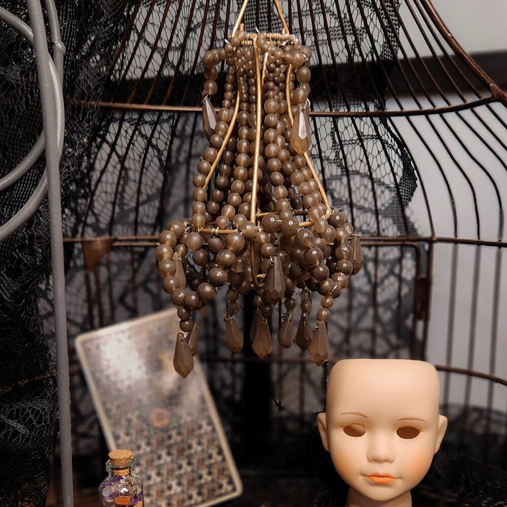 Taupe & Gold Chandelier Ornament